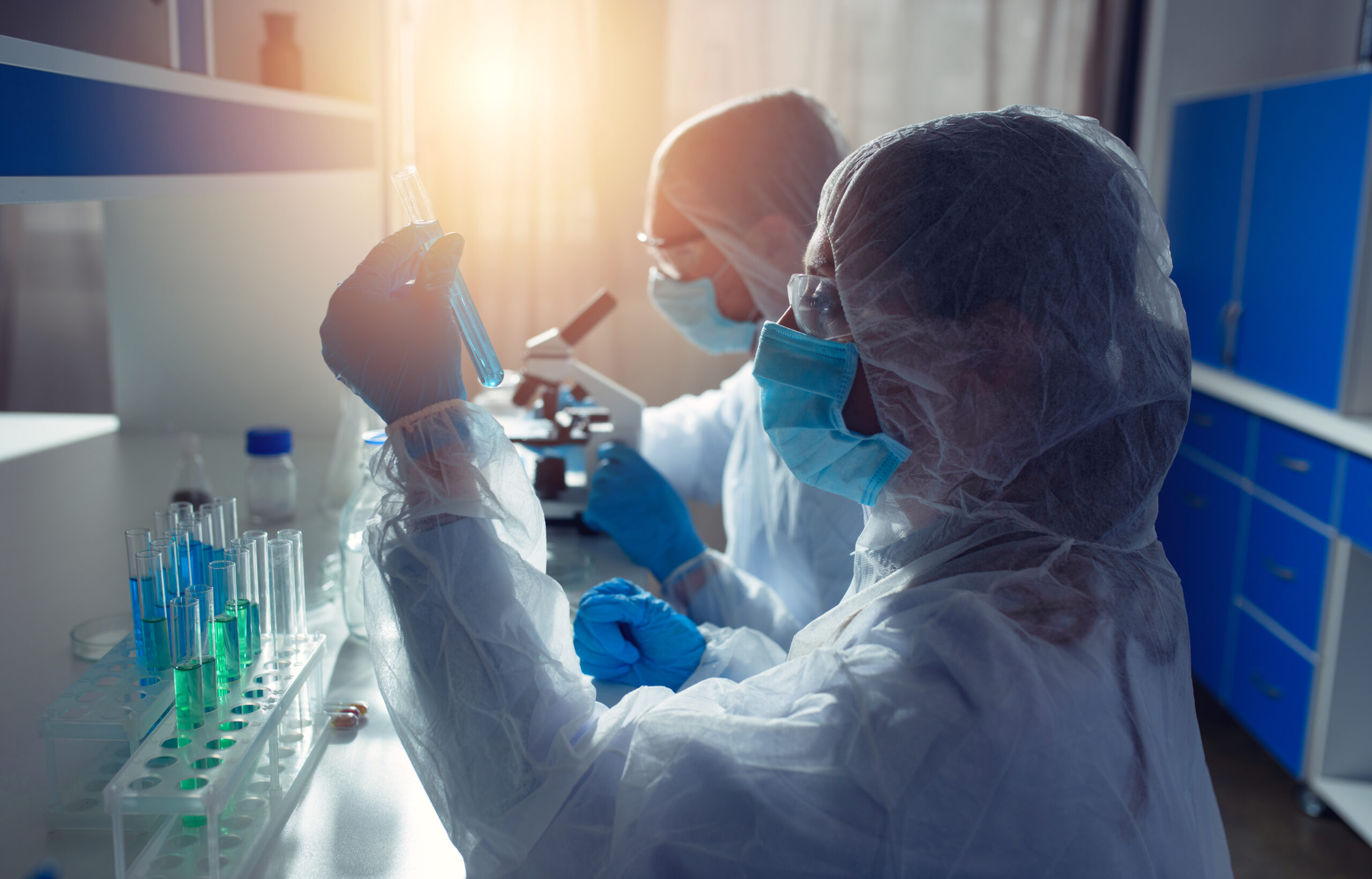 Medical science laboratory. Concept of virus research